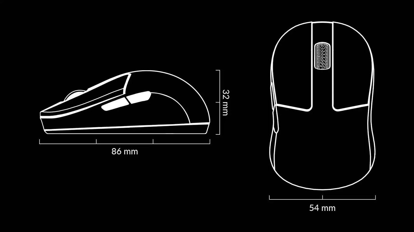 Keychron M4 Wireless Optical Mouse, Bluetooth & 2.4GHz Gaming Mouse, USB Type-C Wired Mouse, 26,000 DPI PixArt 3395 Ultra-Light Rechargeable Mouse