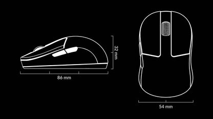Keychron M4 Wireless Optical Mouse, Bluetooth & 2.4GHz Gaming Mouse, USB Type-C Wired Mouse, 26,000 DPI PixArt 3395 Ultra-Light Rechargeable Mouse