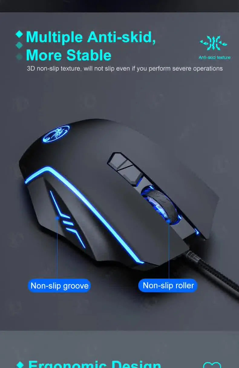 USB Wired Optical Gaming Mouse, 7200 DPI Ergonomic Gaming Mouse with 6 Programmable Buttons for PC, Laptop & Desktop Gaming