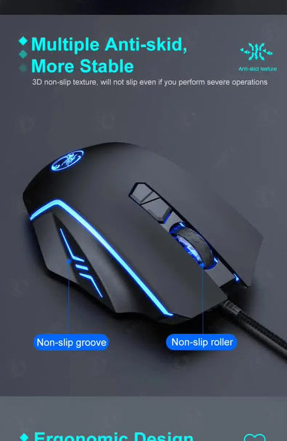 USB Wired Optical Gaming Mouse, 7200 DPI Ergonomic Gaming Mouse with 6 Programmable Buttons for PC, Laptop & Desktop Gaming