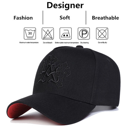Unisex LA Letter Cross Embroidery Baseball Caps Spring and Autumn Outdoor Adjustable Casual Hats Sunscreen Hat Sports Cap