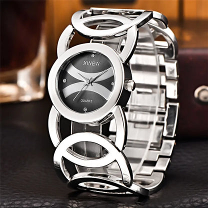 Luxury Brand Lady Gold Watches Full Stainless Steel Magic Women Bracelet Zegarki Damskie Znanych Marek Montre Vintage Femme 2024
