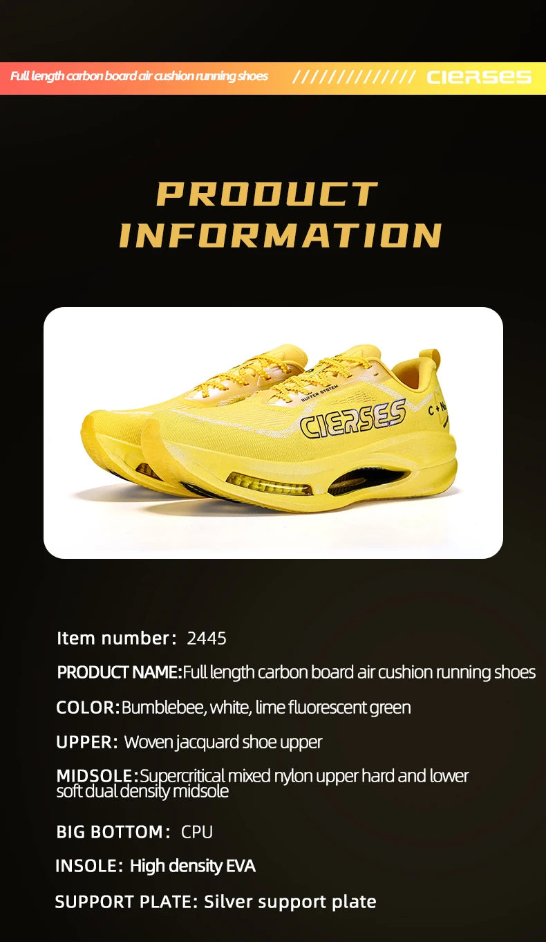 CIERSES New Carbon Fiber Marathon Racing Training Shoes Breathable And Shock-Absorbing Air Cushion Men's Casual Sports Shoes