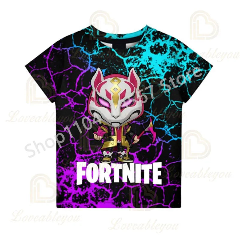 Dječja F-Fortnited majica Battle Game za odrasle, kratkih rukava, ljetna majica za tinejdžere i tinejdžerice