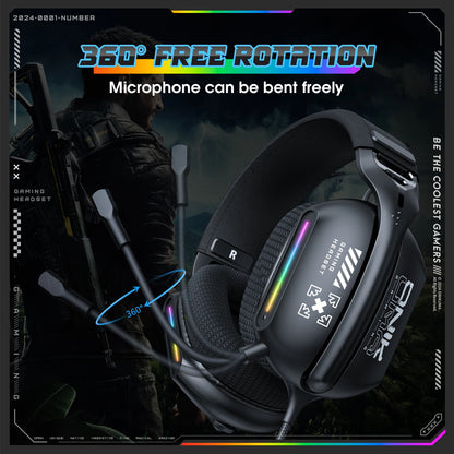 ONIKUMA Noise Cancelling Headphone Wired Game Headset Music Earphones 3.5MM Suitable For Computer Laptop With Microphone X12
