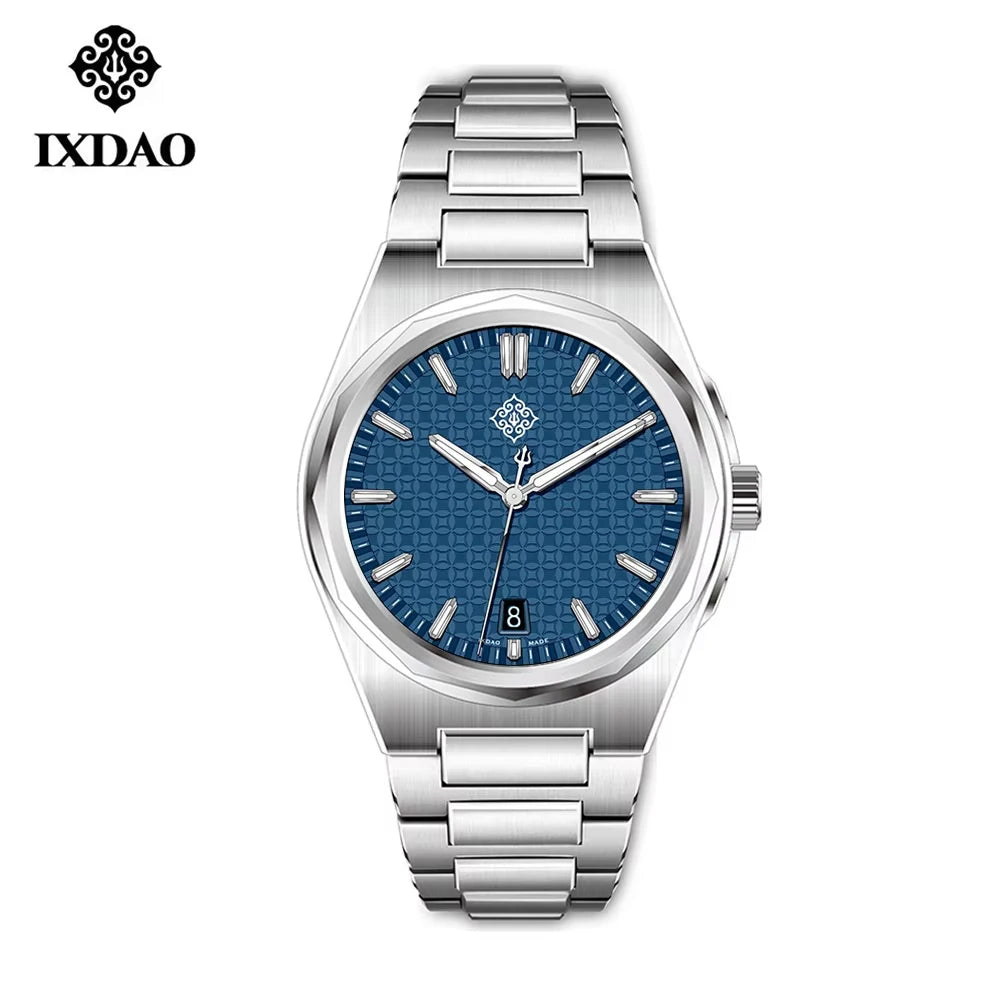 IX&DAO 2026 New Warrior 37mm Men's Automatic Mechanical Watch Blue Miyota 9015 Sapphire Stainless Steel Waterproof 10Bar