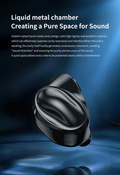 TRN Dolphin Wired Earphones with 10mm Dual Magnetic Dynamic Driver, Liquid Metal HiFi In-Ear Headphones, High Resolution Audio Earbuds