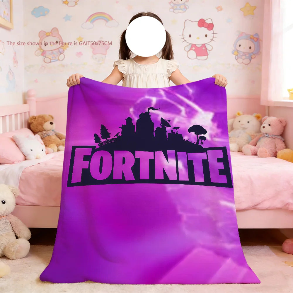 F-Fortnite deka s logotipom igre, mekana deka za piknik, krevet, kauč, dom i spavaću sobu, udobna, topla i komforna