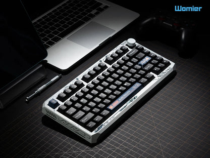 Womier ERA75 V2 75% Wireless Aluminum Mechanical Keyboard with VIA/QMK Knob 3-Mode Gasket Hot Swappable Keyboard for PC Computer