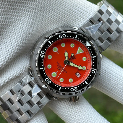STEELDIVE Popular SD1975 47.5MM Case Red Dial 300M Waterproof AR Sapphire Glass Tuna Dive Mens  NH35 Automatic Watches for You