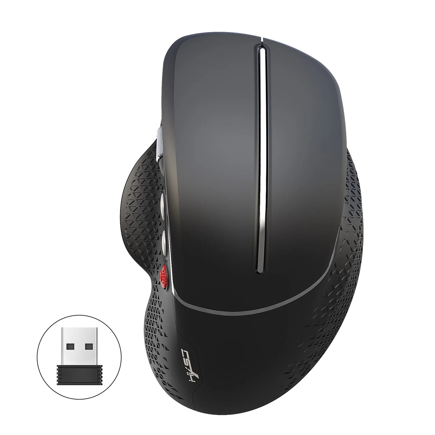 HXSJ T32 2.4G Wireless Ergonomic Vertical Mouse, 4800 DPI Wireless Gaming Mouse with Side Metal Roller, USB Ergonomic Mouse for PC, Laptop & Office