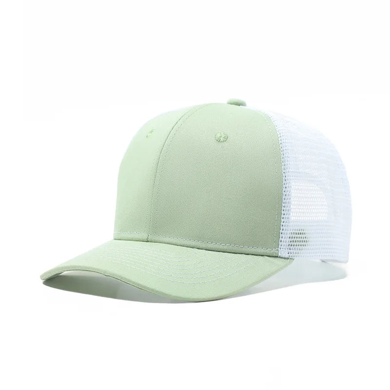 Cappellino da baseball classico in rete traspirante per donne, cappellino casual da camionista traspirante, cappellino unisex regolabile con chiusura a scatto, cappellino sportivo e dinamico da papà