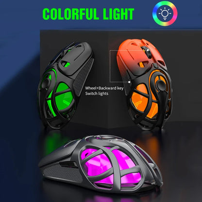 X10 Tri-Mode Gaming Mouse Wireless Bluetooth Gaming Mouse, 10000 DPI RGB Rechargeable Gaming Mouse, BT/2.4G/Wired Gaming Mouse for PC, Mac & Laptop