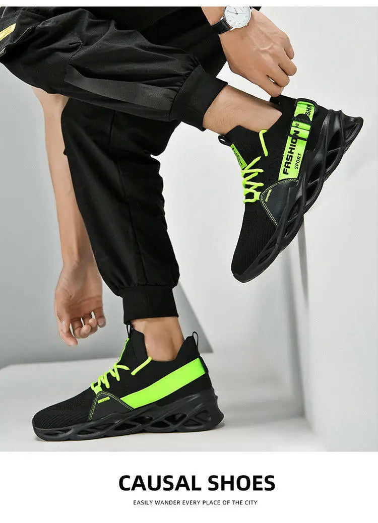 Modische lila Freizeit-Sneaker für Damen und Herren, Blade-Laufschuhe, große Größe 48, leichte, atmungsaktive Sportschuhe für Herren, Mesh-Sneaker