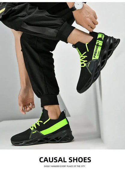 Modische lila Freizeit-Sneaker für Damen und Herren, Blade-Laufschuhe, große Größe 48, leichte, atmungsaktive Sportschuhe für Herren, Mesh-Sneaker