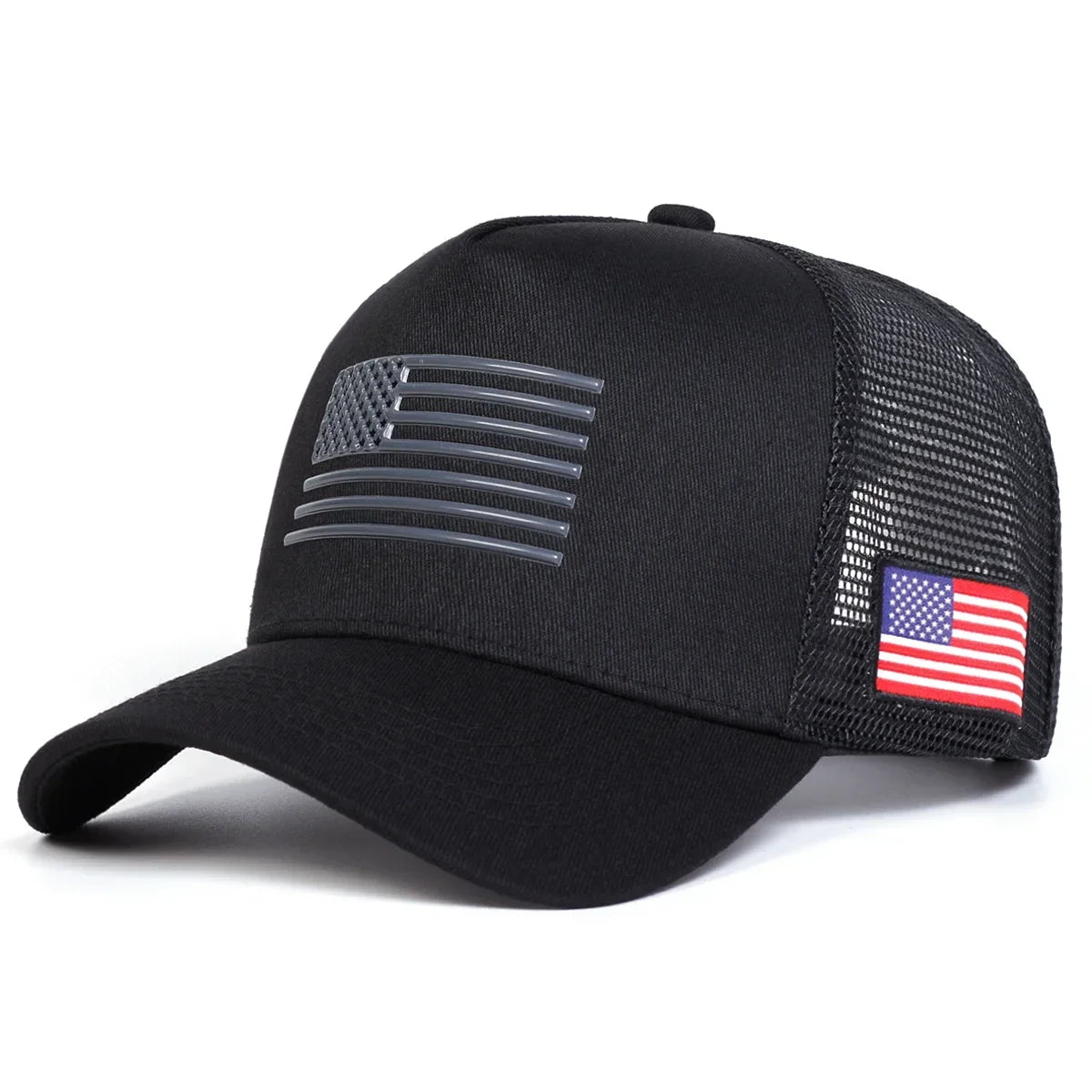 Unisex American Flag Embroidery Baseball Net Caps Spring and Summer Outdoor Adjustable Casual Hats Sunscreen Hat Sports Cap