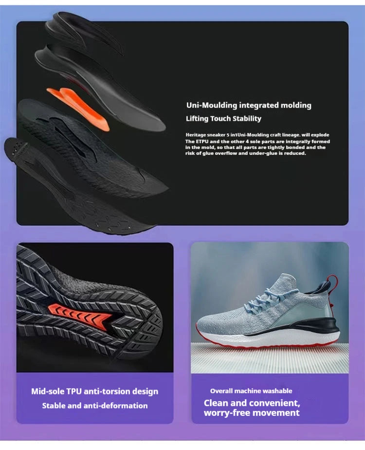 NEW Mijia Sport Shoes 4 Lightweight Ventilate Elastic Knitting Leisure Shoes Breathable Non Slip Sneaker Running Trainer Sneaker