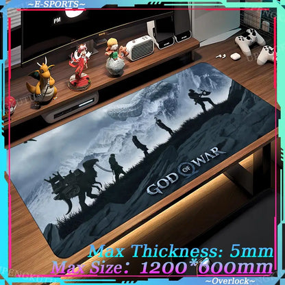 Game G_God of War R_Ragnarok Computer XXL MousePad Game Accessories Oversized Floor Mat Game Desktop Protective Pad Table Mat