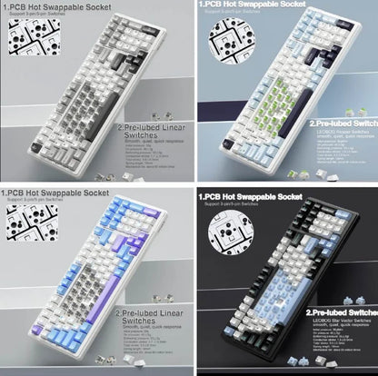 AULA F99 Machanical Keyboard Bluetooth 5.0/2.4G Wireless/Wired Gasket-mounted Gaming Keyboard 99 Keys Customizable Keyboards