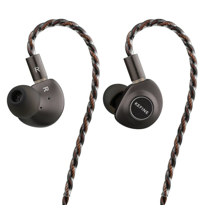 KEFINE Delci HiFi Wired IEM Earphones with 10mm DLC+PU Dynamic Driver, CNC Metal Housing, Detachable 0.78mm 2Pin Cable