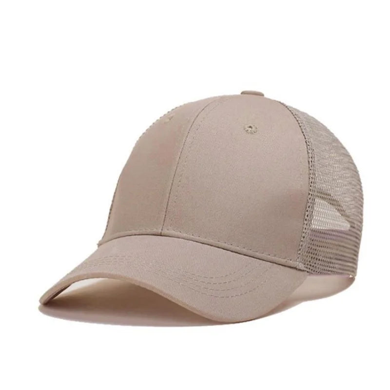Baseballkasket til mænd og kvinder, sommer, udendørs, camouflage, solhat, åndbar mesh-kasket, ensfarvet, snapback, casquette, benfarvet, til mænd