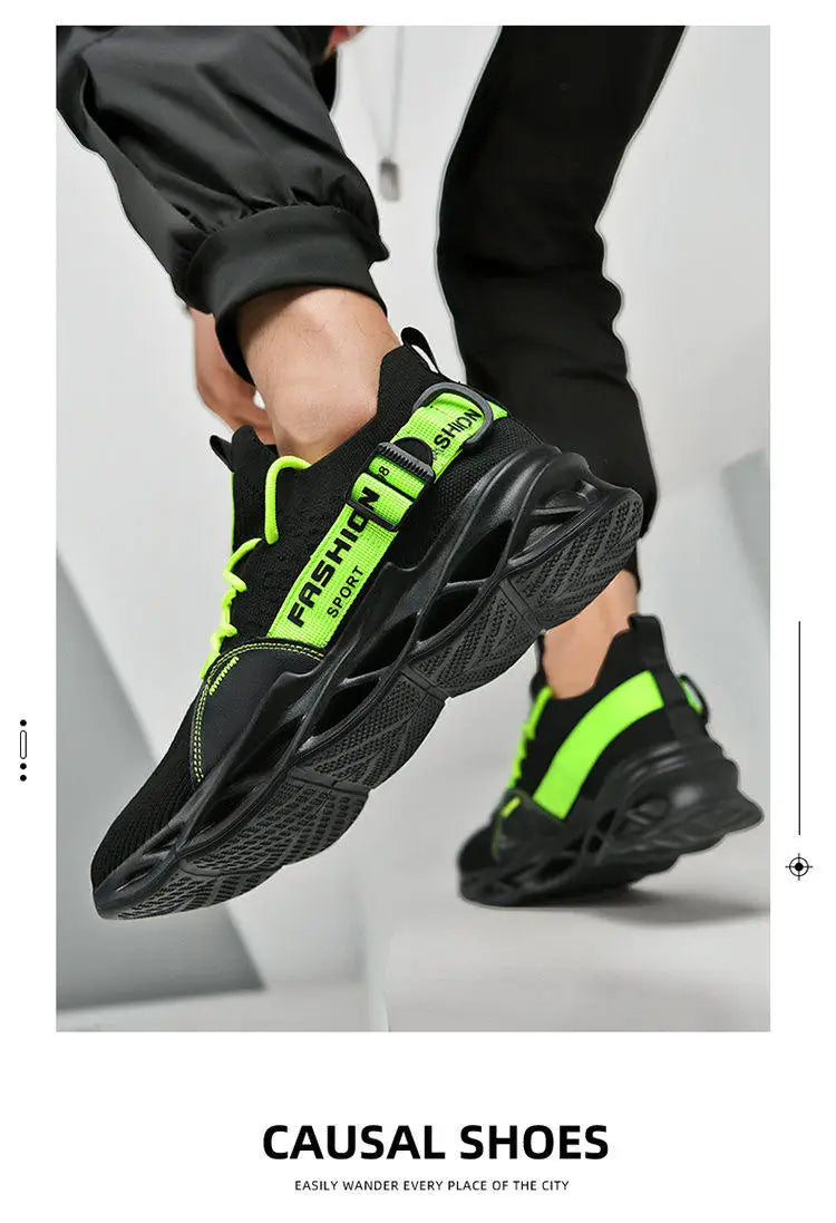 Modische lila Freizeit-Sneaker für Damen und Herren, Blade-Laufschuhe, große Größe 48, leichte, atmungsaktive Sportschuhe für Herren, Mesh-Sneaker