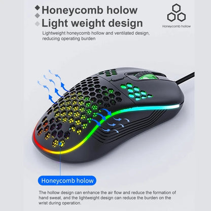 VAORLO USB Wired Gaming Mouse 7200DPI Adjustable Optical Gaming Mouse with RGB Lighting, Ergonomic Mechanical Gaming Mouse for PC, Laptop & Office