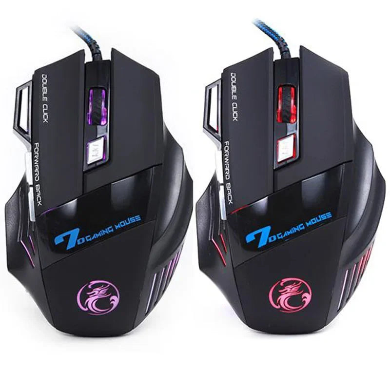 5500 DPI USB Wired Gaming Mouse, 7-Button RGB Optical Gaming Mouse for PC, Ergonomic High-Precision Computer Gaming Mouse for Windows & Laptop