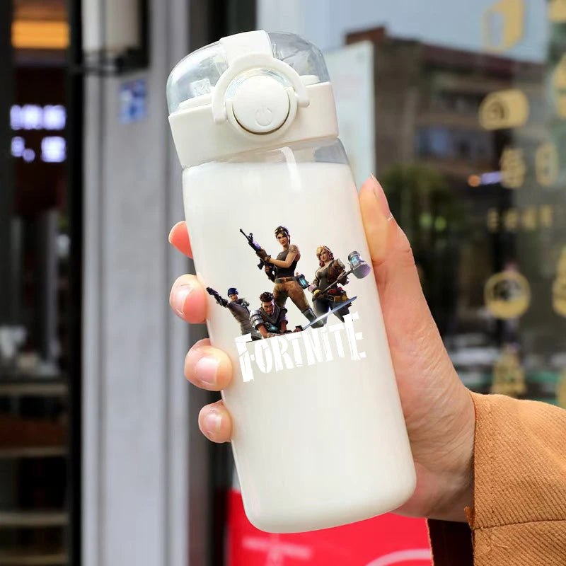 Copo Fortnite de 400ML e 18CM com Palhinha para Adultos, Rapazes e Raparigas, Copo de Água Giro com Desenhos Animados para Estudantes, Garrafa de Água Portátil Resistente a Quedas, Ideal para Oferta