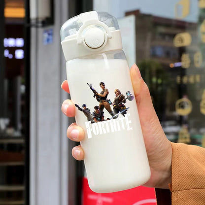 Copo Fortnite de 400ML e 18CM com Palhinha para Adultos, Rapazes e Raparigas, Copo de Água Giro com Desenhos Animados para Estudantes, Garrafa de Água Portátil Resistente a Quedas, Ideal para Oferta