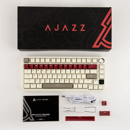Ajazz AK820 Pro 75% Bluetooth 5.1/2.4G Wireless/Wired Gasket-mounted Mechanical Keyboard with TFT Screen for Mac/Win