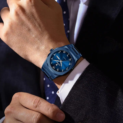 POEDAGAR luxusní pánské hodinky s quartzovým strojkem, vodotěsné, z nerezové oceli, pánské hodinky s týdenním datem, business hodinky pro muže, Reloj Hombre