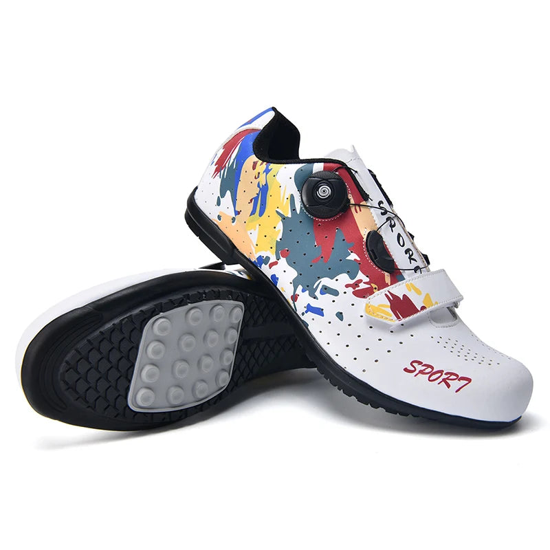 Lock-Free Cycling Shoes Flat Pedal Shoes Men Bike Cleat Sneaker MTB Bicycle Biking Women Breathable Indoor Boots