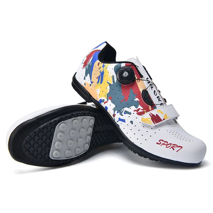 Lock-Free Cycling Shoes Flat Pedal Shoes Men Bike Cleat Sneaker MTB Bicycle Biking Women Breathable Indoor Boots