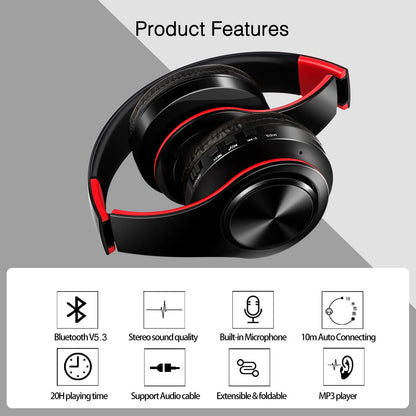 CATASSU Bluetooth 5.3 Wireless Headphones Over Ear Stereo Headset with Mic, Soft Leather Earmuffs, HiFi Sound for PC, Phone, TV & Laptop