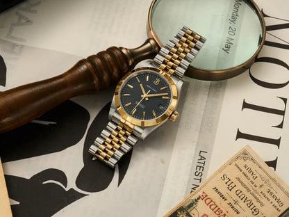 Baltany S4102 Business Man Automatic Mechanical Wristwatch 36mm Linen Dial Engine Turned Bezel NH35 Luxury Dress Watch For Man