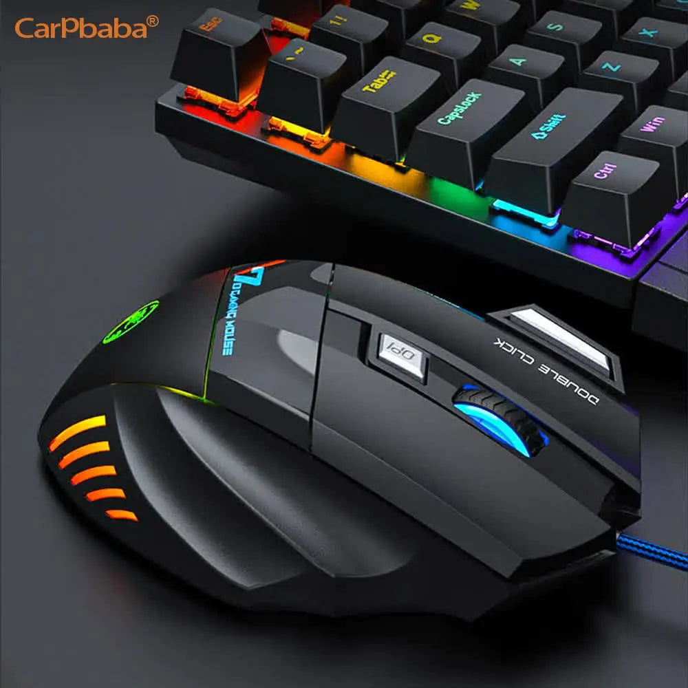 IMICE X7 Optical Gaming Mouse, Wired RGB Gaming Mouse with Adjustable DPI, Ergonomic Anti-Slip Design, 7 Programmable Buttons for PC & Laptop