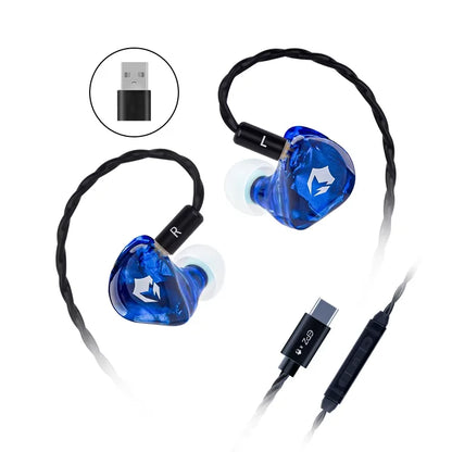 EPZ G10 Wired HiFi Gaming Earphones – Type-C & 3.5mm In-Ear Monitor Headphones with DAC, Noise Isolation, Detachable Cable & Microphone