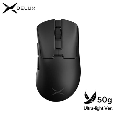 Delux M900PRO Ultra-Light Wireless Gaming Mouse, PAW3395 26K DPI, 1K/8K Polling Rate, Ergonomic Gaming Mouse for Large Hands, 50g PC Gaming Mouse