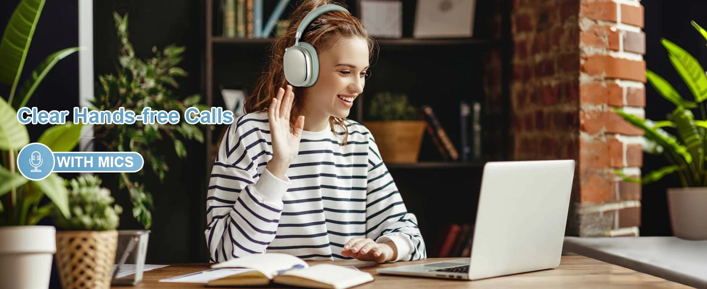 Hybrid Active Noise Cancelling Headphones with Knob Control 65H Playtime Over Ear Headphones Wireless Bluetooth 6.0 Hi-Res Audio