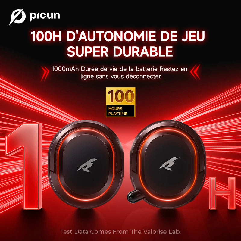 Picun G2 Wireless Gaming Headset Bluetooth 5.3 – 7.1 Surround Sound, ENC Microphone, 100H Battery, Low Latency Headphones for PC, PS5, PS4, Switch & Mobile