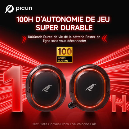 Picun G2 Wireless Gaming Headset Bluetooth 5.3 – 7.1 Surround Sound, ENC Microphone, 100H Battery, Low Latency Headphones for PC, PS5, PS4, Switch & Mobile