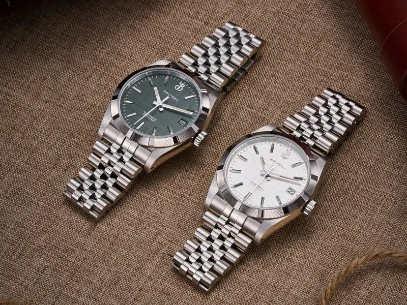 Baltany S4102 Business Man Automatic Mechanical Wristwatch 36mm Linen Dial Engine Turned Bezel NH35 Luxury Dress Watch For Man