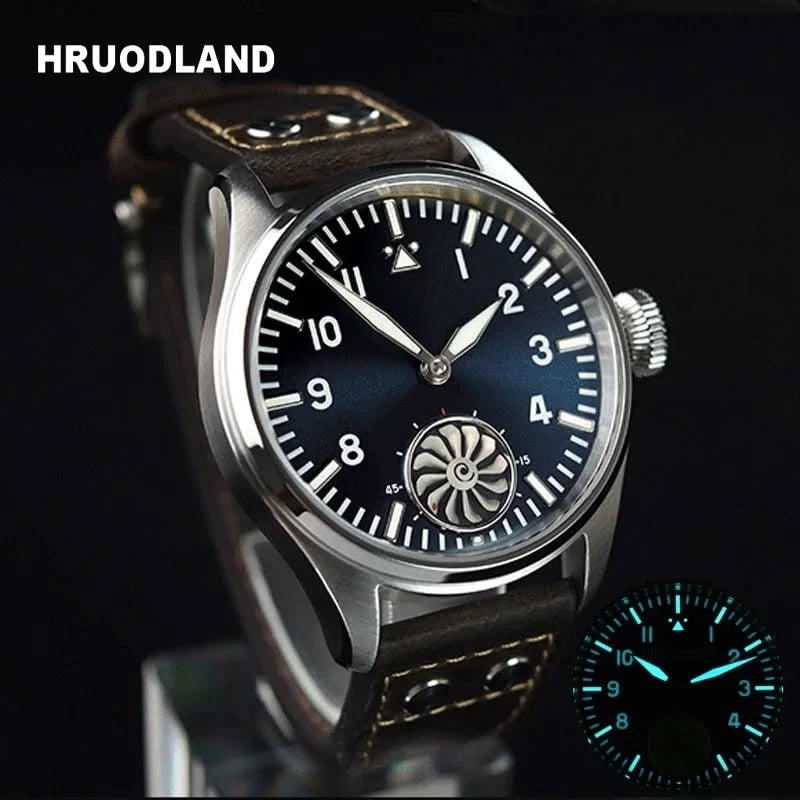 Hruodland 2025 New Pilot ST3620 Men's Manual Mechanical Watch 43MM Sapphire Waterproof 10Bar BGW-9 Retro Watch for Men