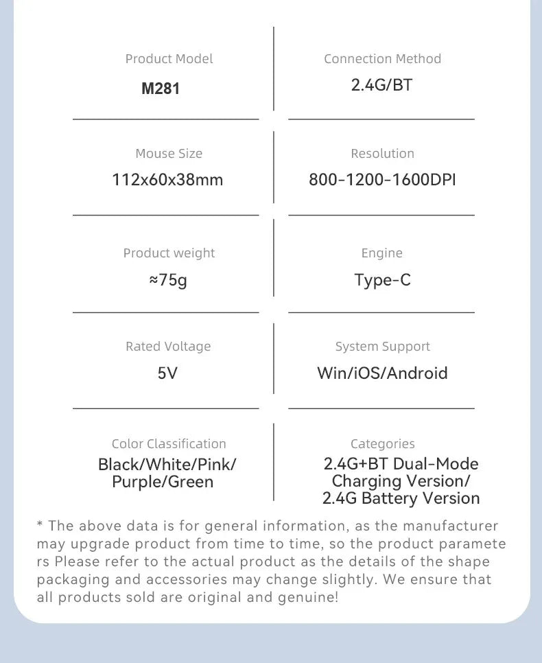 Ποντίκι Bluetooth 5.4 2.4G, ασύρματο ποντίκι διπλής λειτουργίας, αθόρυβο ποντίκι, επαναφορτιζόμενο gaming ποντίκι για PC, υπολογιστή, laptop και Macbook