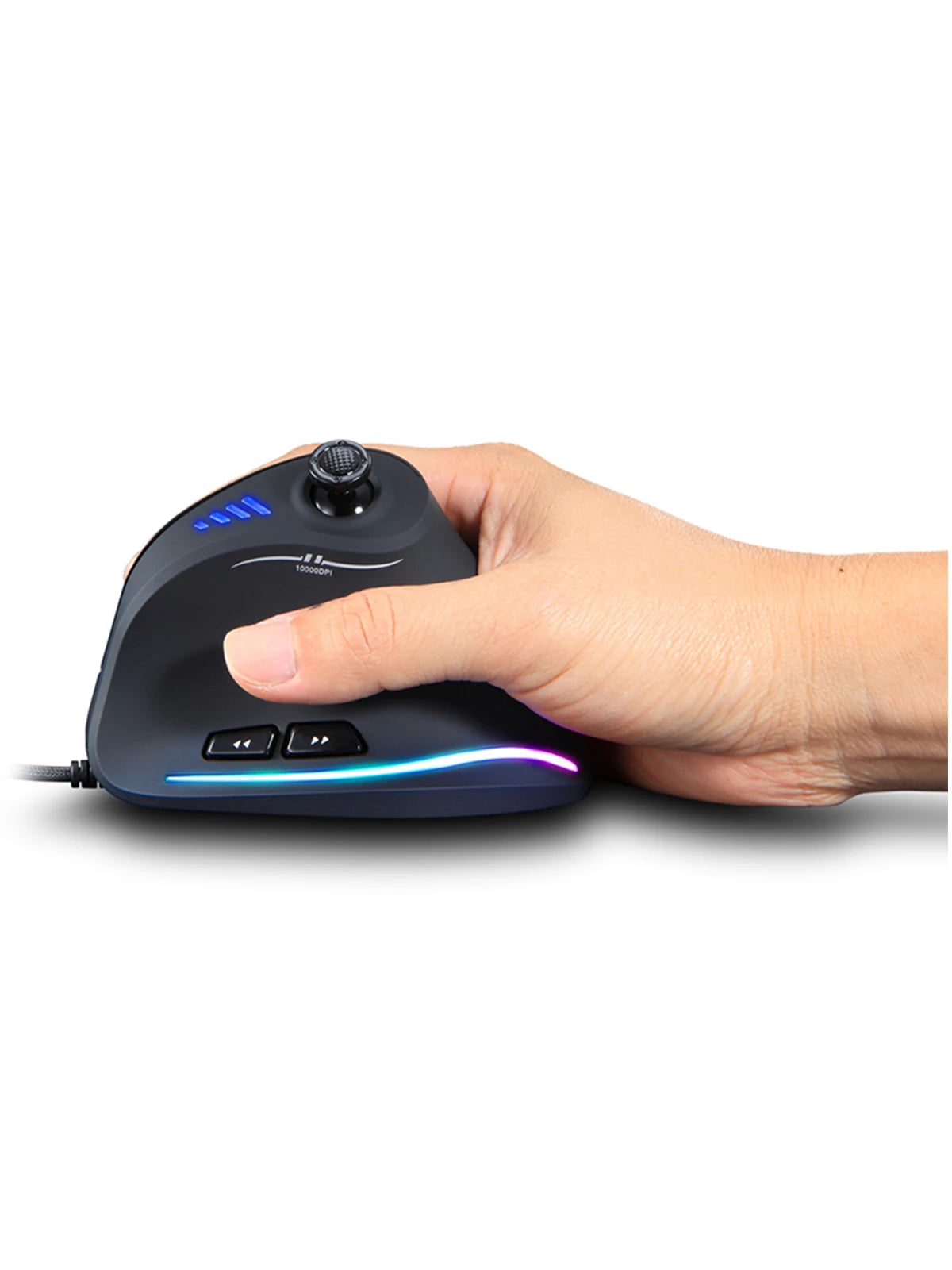 ZELOTES C18 Upright Ergonomic Gaming Mouse, 10000 DPI Wired Vertical Optical Mouse with 11 Programmable Buttons for PC, Office & Gaming
