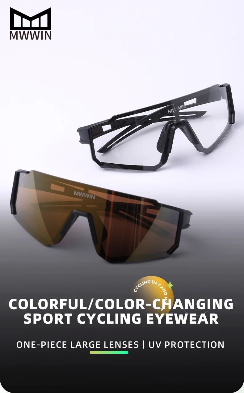 MWWIN Cycling Sunglasses MTB Glasses Bike Cycling UV400 Eyewear Men Women Bicycle Mountain Outdoor Sports Hiking Eyewear