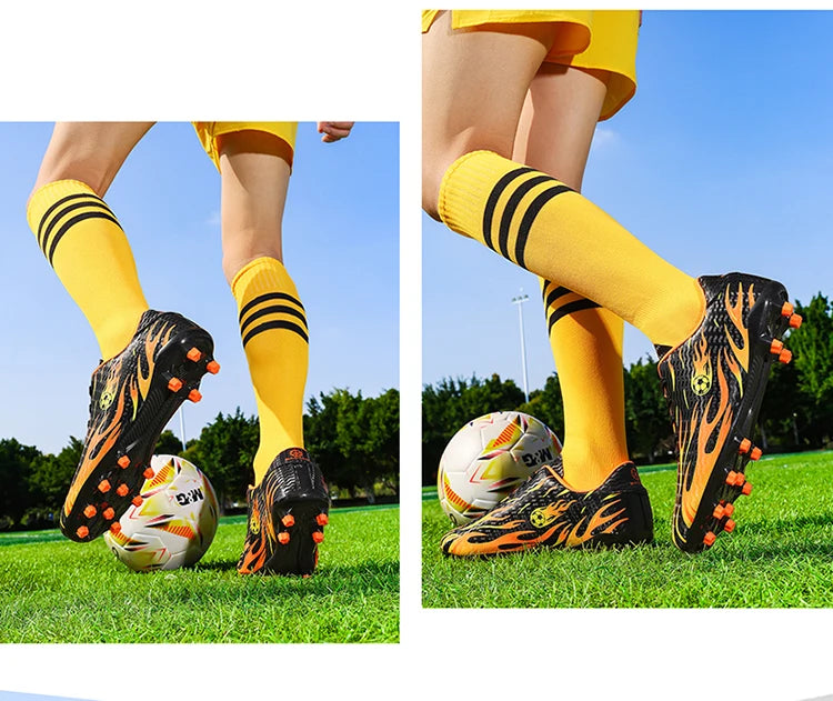 Men Professional Football Boots Cleats Boys Soccer Shoes Ankle Support Cleats Youth Outdoor Match Training Sneakers Non-slip