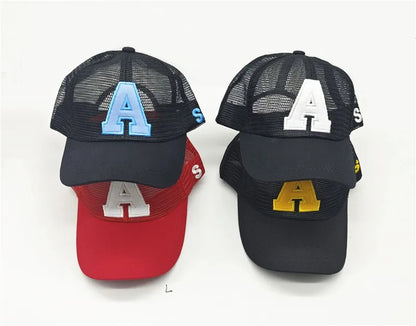 Summer autumn Kid Boy Cartoon Letter Embroidered Baseabll Caps Children Girls Outdoor Leisure Mesh Sport hats