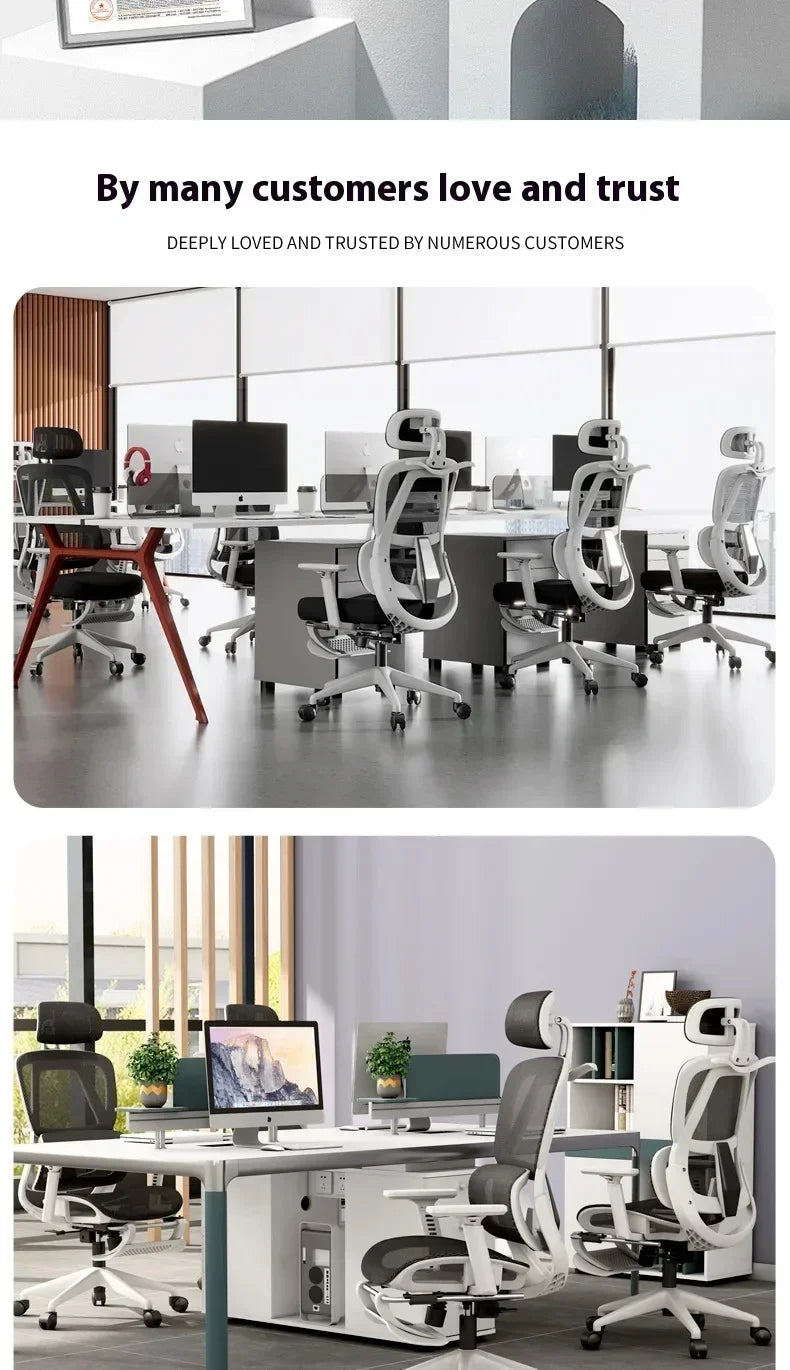 Ergonomic Gaming Office Chair Adjustable 3D Armrests Headrest Lumbar Support Computer Desk Chair with Footrest & Reclining Backrest